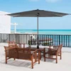 Outsunny 3 X 2m Patio Parasol With Tilt Crank Adjustable Angle - Grey - 84D-126CG