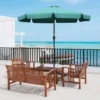 Outsunny 2.66m Patio Parasol With 8 Sturdy Ribs - Green - 84D-157GN