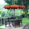 Outsunny 2.66m Patio Parasol With 8 Sturdy Ribs - Wine Red - 84D-157WR