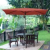 Outsunny 2 X 3m Rectangular Patio Parasol With Crank & Push Button Tilt - Wine Red - 84D-158WR