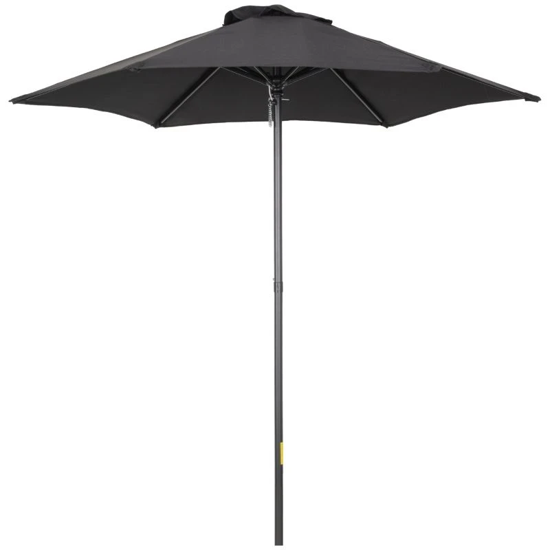 Outsunny 1.96m Patio Parasol With 6 Sturdy Ribs - Black - 84D-159BK - Image 10