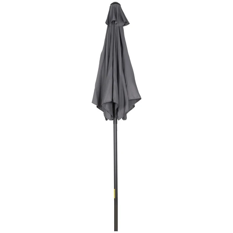 Outsunny 1.96m Patio Parasol With 6 Sturdy Ribs - Dark Grey - 84D-159CG - Image 2