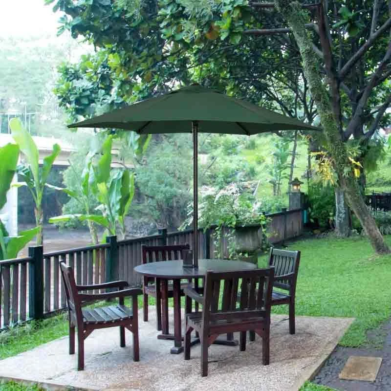 Outsunny 1.96m Patio Parasol With 6 Sturdy Ribs - Green - 84D-159GN - Image 4