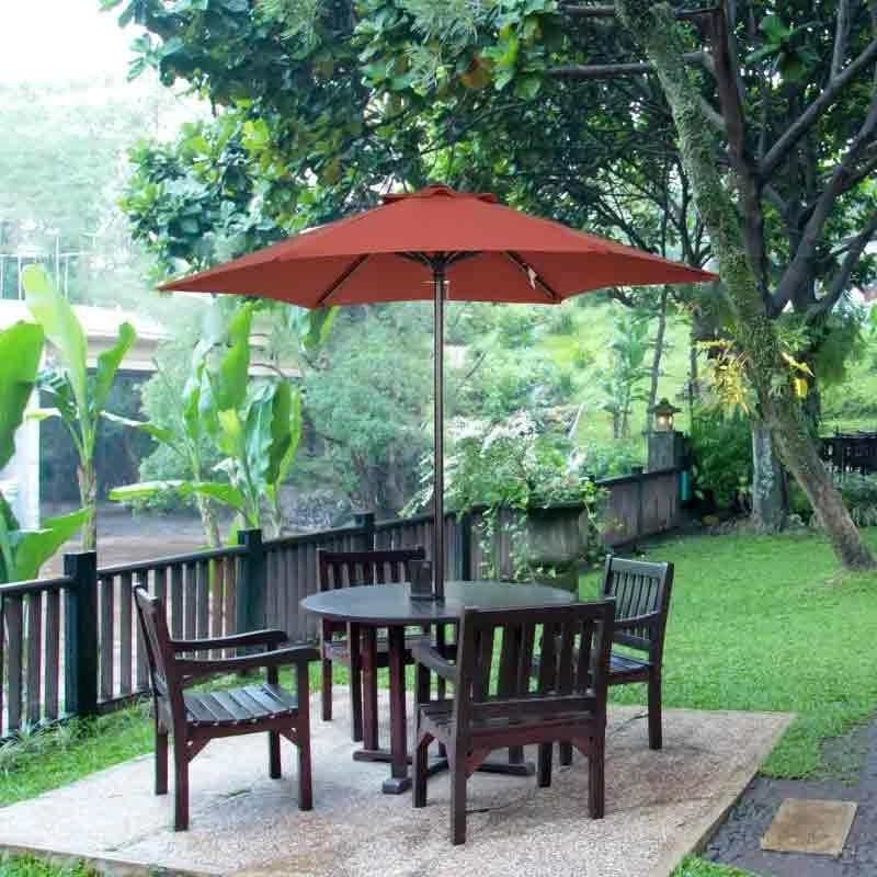 Outsunny 2m Patio Parasol With 6 Sturdy Ribs - Wine Red - 84D-159WR - Image 10
