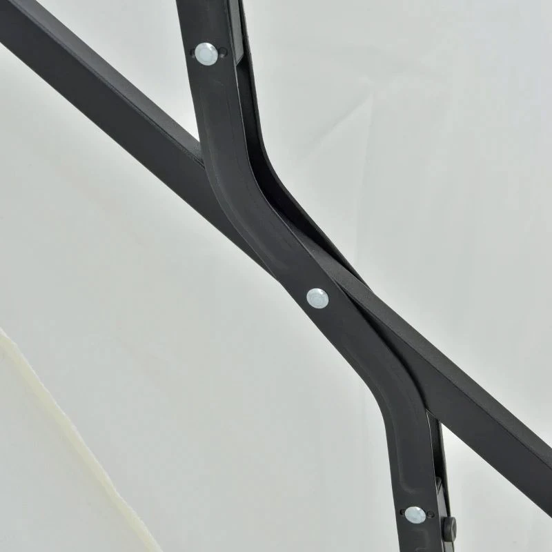 Outsunny 2m Half Balcony Parasol With Crank Handle & Base - Cream White - 84D-175CW - Image 5