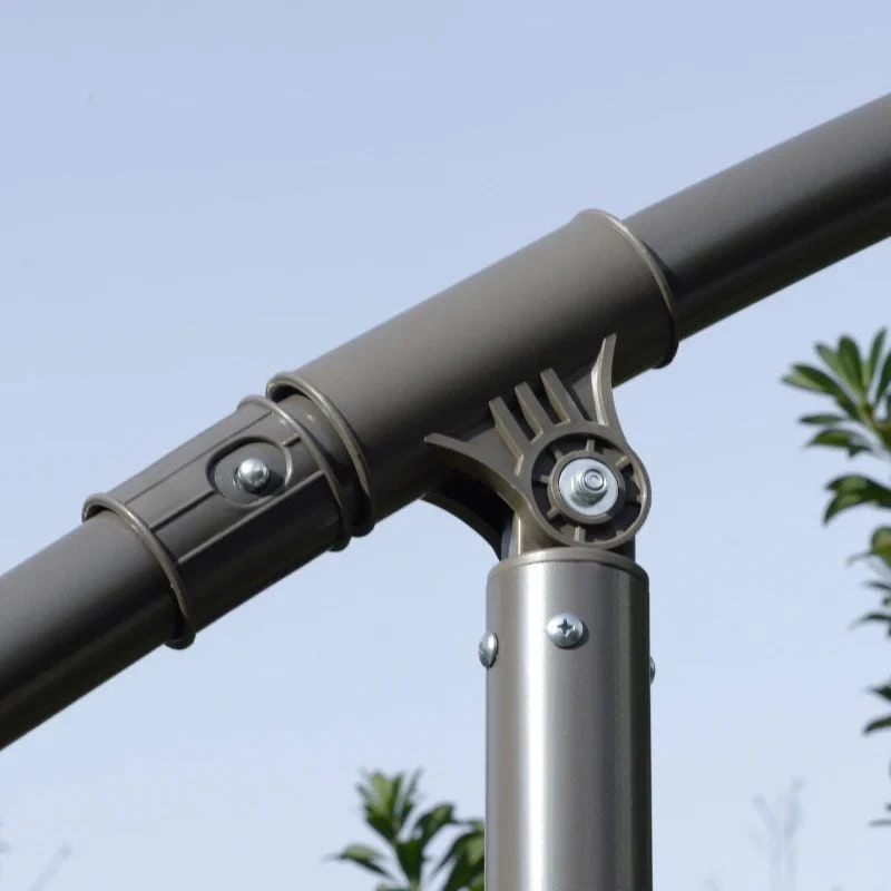 Outsunny 2.7m Banana Cantilever Parasol With Crank Handle And Cross Base - Dark Grey - 84D-187CG - Image 4