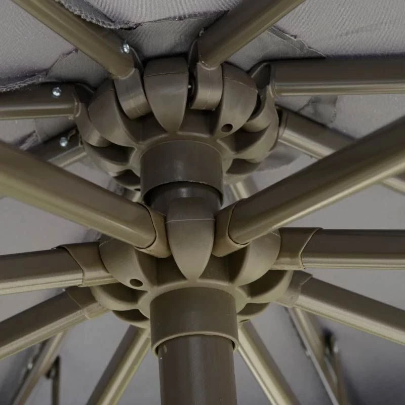 Outsunny 2.7m Banana Cantilever Parasol With Crank Handle And Cross Base - Dark Grey - 84D-187CG - Image 3