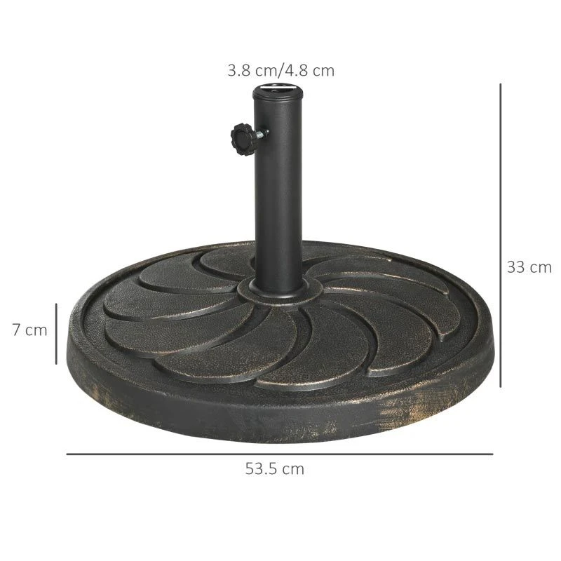 Outsunny 18kg Resin Parasol Base - Bronze - 84D-212V00DR - Image 9