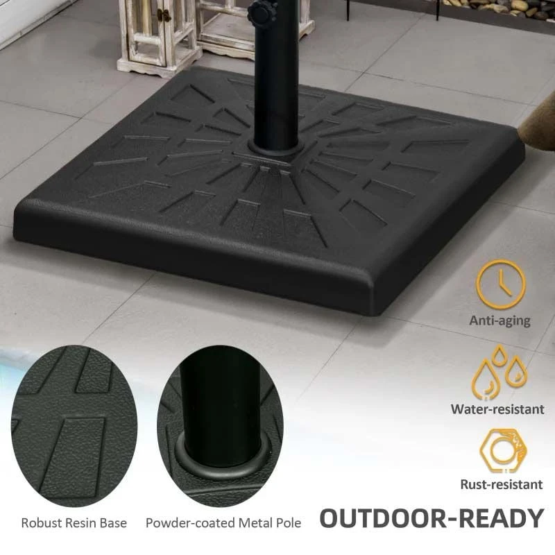 Outsunny 19kg Resin Parasol Base - Black - 84D-228V00BK - Image 7