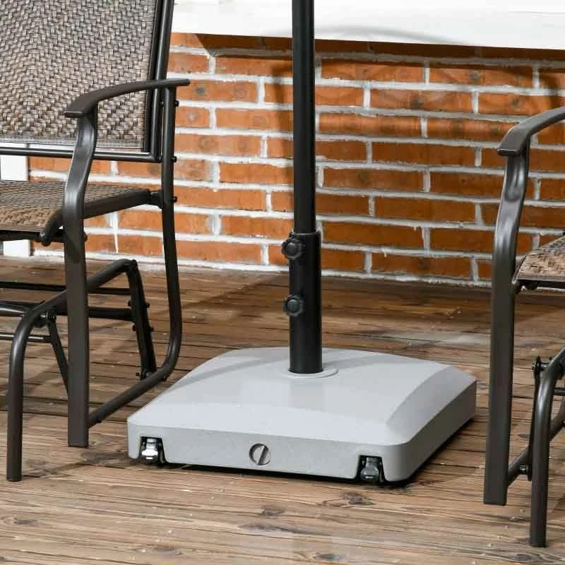 Outsunny Parasol Base With Wheels And Brakes - Grey - 84D-248V00LG - Image 10
