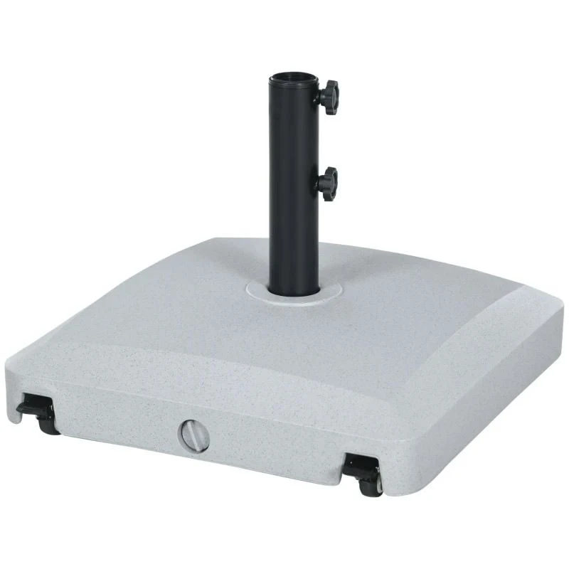 Outsunny Parasol Base With Wheels And Brakes - Grey - 84D-248V00LG - Image 2