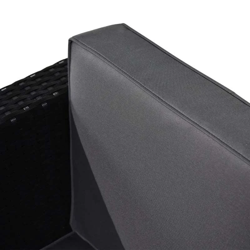 Outsunny 2-Seater Patio Rattan Sofa Furniture Set With Cushions - Black - 860-073V01BK - Image 6