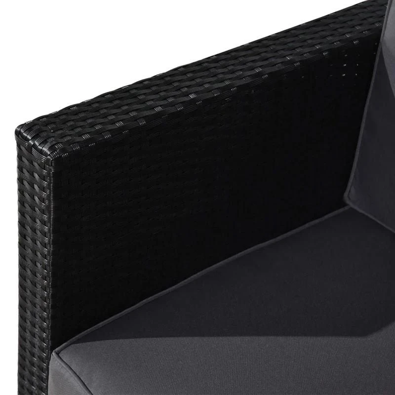 Outsunny 2-Seater Patio Rattan Sofa Furniture Set With Cushions - Black - 860-073V01BK - Image 5