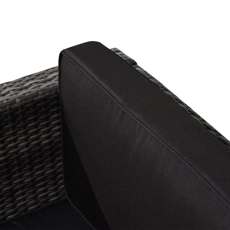 Outsunny 2-Seater Rattan Sofa Furniture Set With Cushions, Steel Frame - Grey - 860-073V01GY - Image 4