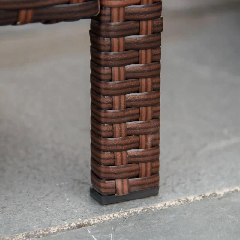 Outsunny 2-Seater Rattan Furniture Patio Bistro Set Weave Conservatory With Cushion Pillow - Brown - 860-086BN - Image 3