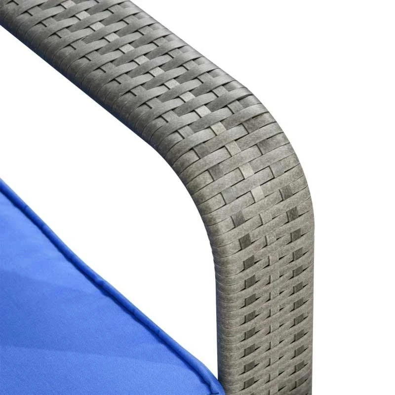 Outsunny 2-Seater PE Rattan Garden Seating Set With Padded Chair - Blue- 860-111V71BU - Image 4