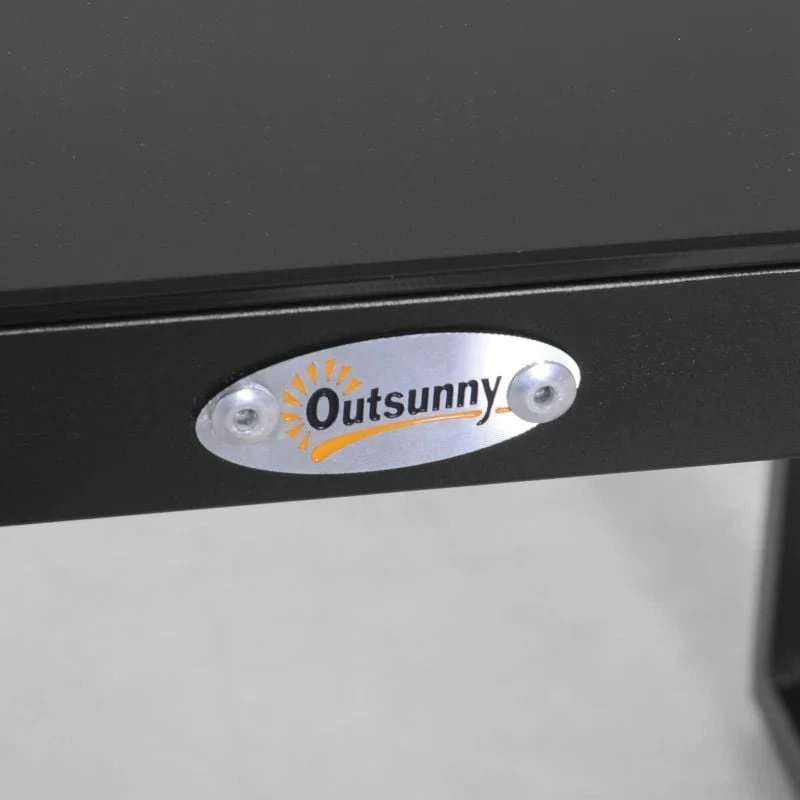 Outsunny 2 Seater Rattan Coffee Set - Black - 863-013 - Image 4