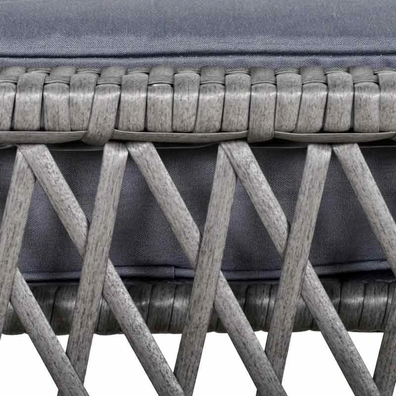 Outsunny 2 Seater Patio Rattan Wicker Coffee Table Bistro Set With Cushion - Grey - 863-072V70 - Image 8