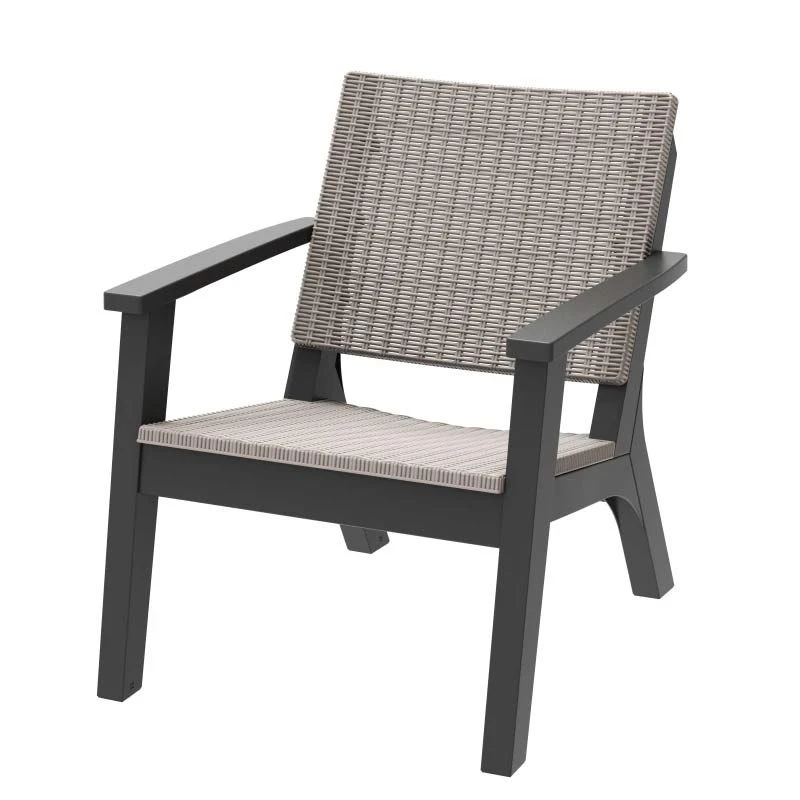 Outsunny 3 Piece Rattan Bistro Set Furniture Armchair Table For Patio Porch - Grey - 863-074V01 - Image 7