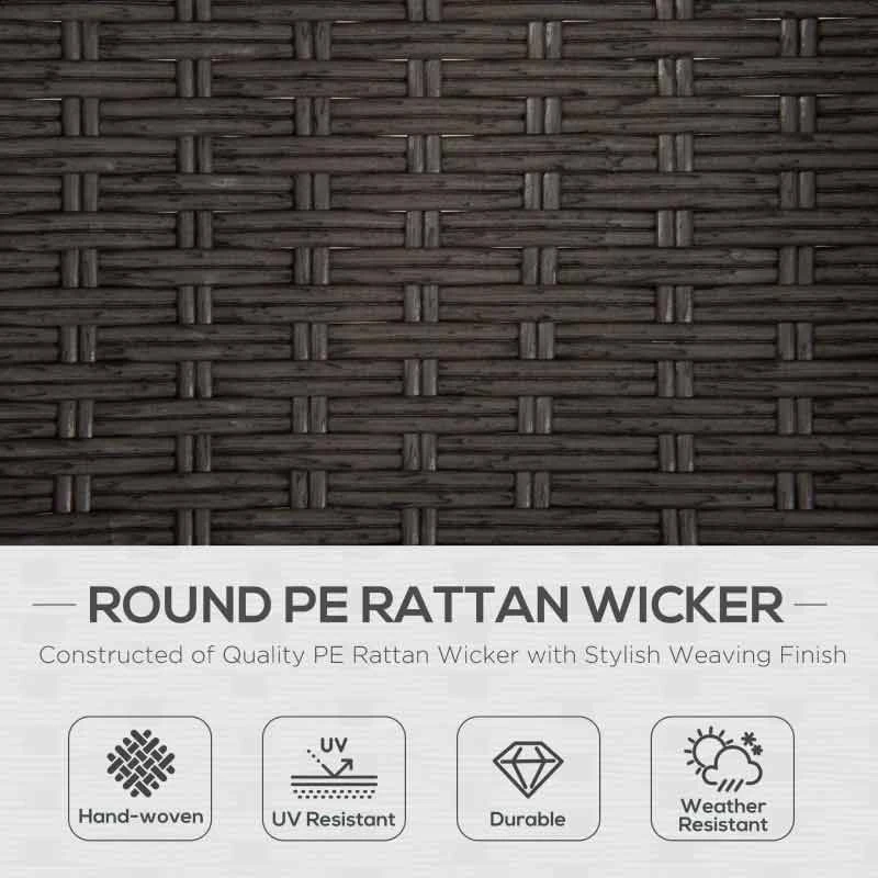 Outsunny 3 Pieces Rattan Bistro Set Conversation Furniture Sets - Grey - 863-104V70 - Image 8