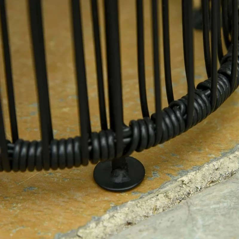 Outsunny Solar Powered Wicker Lantern - Black - 866-066BK - Image 3