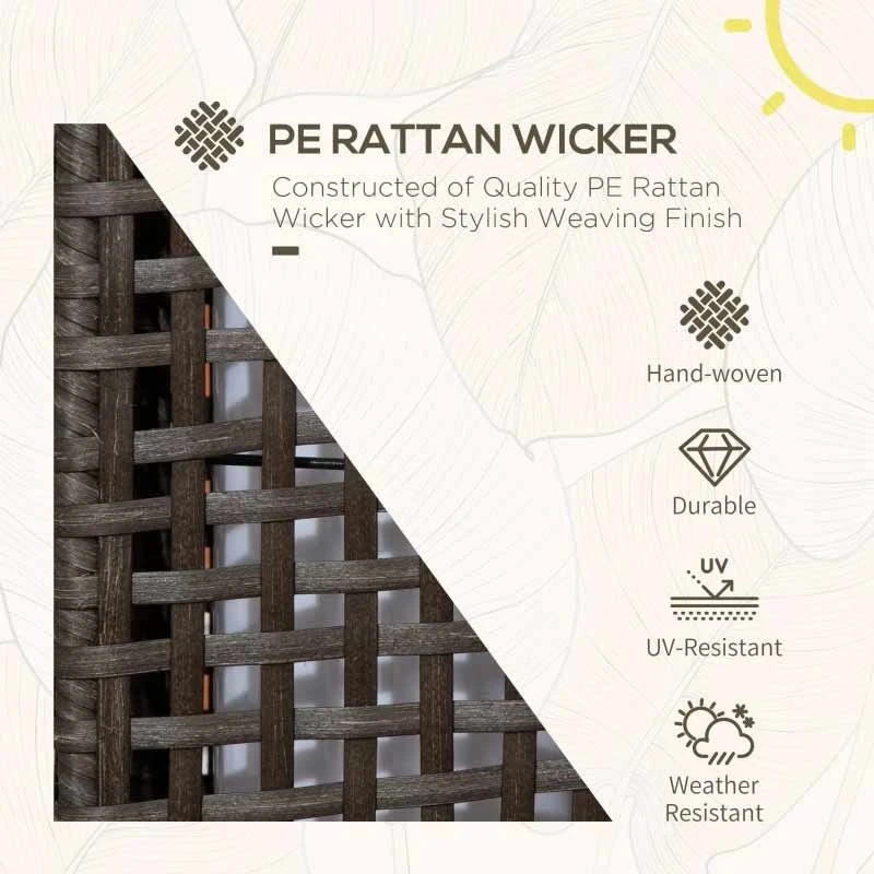 Outsunny Rattan Solar Lantern - Grey - 867-129V00GY - Image 9