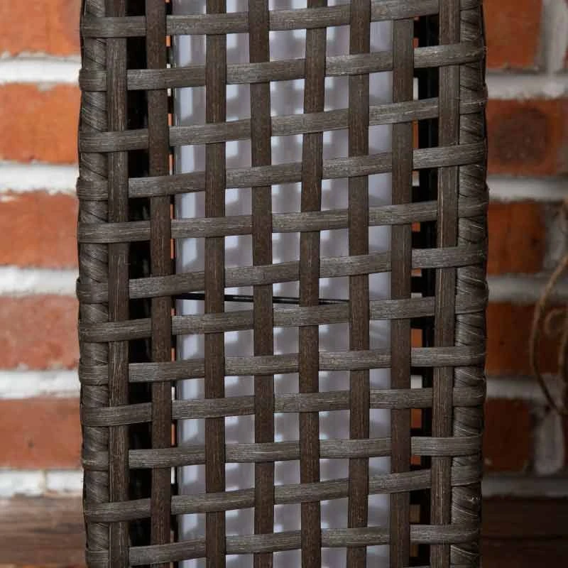 Outsunny Rattan Solar Lantern - Grey - 867-129V00GY - Image 5