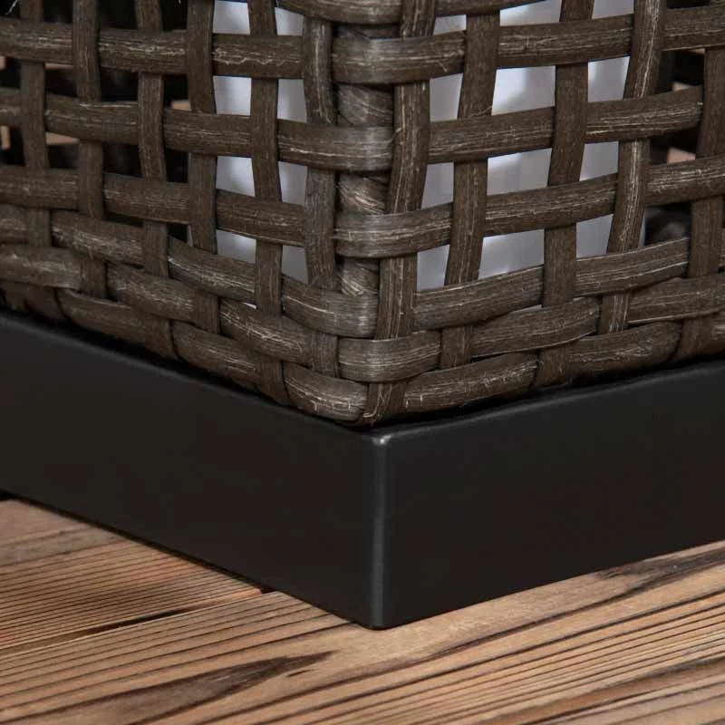 Outsunny Rattan Solar Lantern - Grey - 867-129V00GY - Image 4