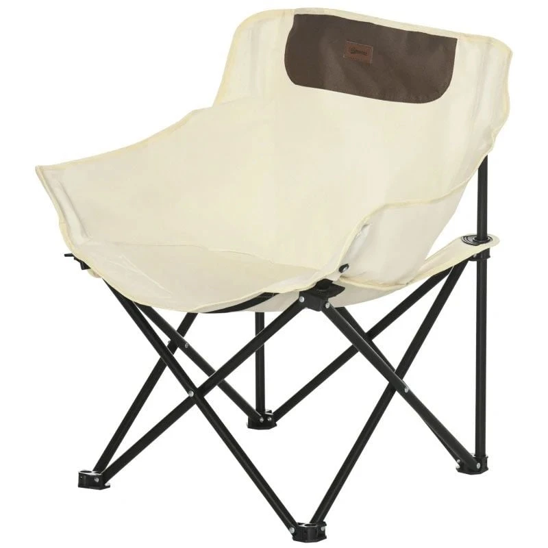 Outsunny Camping Chair With Carrying Bag & Storage Pocket - White - A20-292V00WT - Image 2