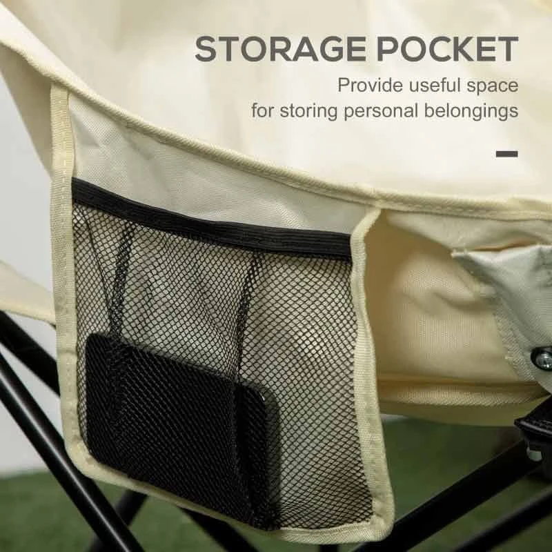 Outsunny Camping Chair With Carrying Bag & Storage Pocket - White - A20-292V00WT - Image 8