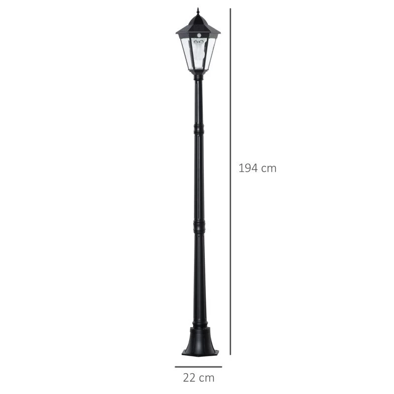 Outsunny LED Solar Light With Aluminium Frame - Black - B30-016V01 - Image 10