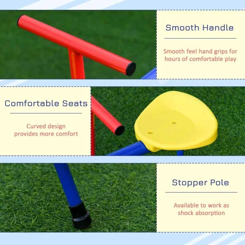 Outsunny 4-Seater Kids Metal Seesaw - 344-024 - Image 7