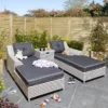 Rowlinson Prestbury Twin Sun Lounger Putty Grey - PRESUN