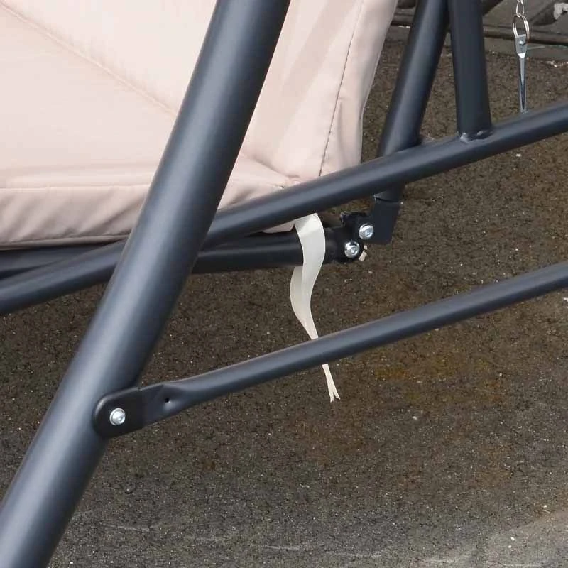 Outsunny 2 In 1 Garden Swing Chair - Beige -84A-062 - Image 7