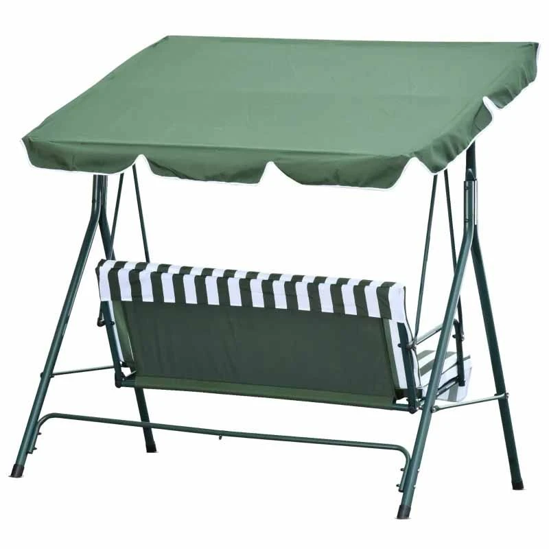 Outsunny 3-Seater Garden Swing Chair - Green - 84A-054V01 - Image 10