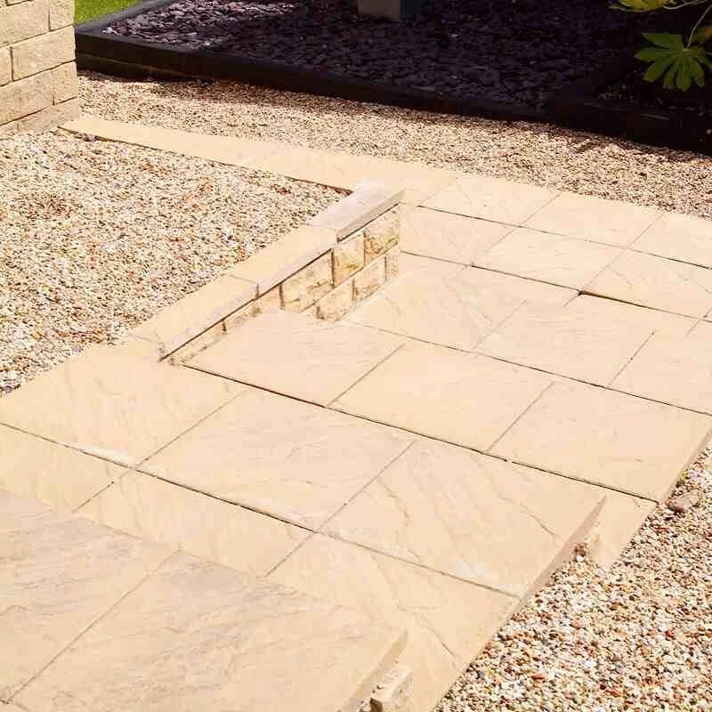 Brett Quorndon Garden Paving Square Flag E 450x450x35mm Pack Of 56 - Buff - QPE35BF - Image 3