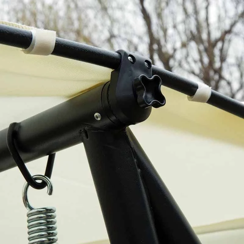 Outsunny 2-in-1 Convertible Garden Swing Chair - Cream White - 84A-051CW - Image 10