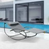 Outsunny Double Hammock Sun Lounger - Grey - 84A-027GY
