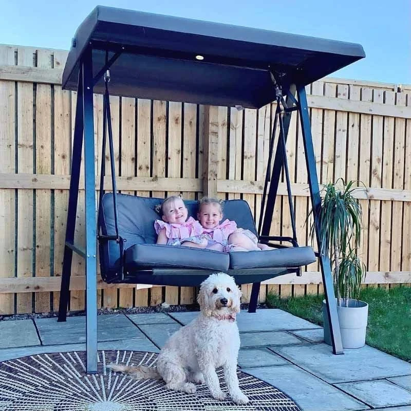 Outsunny Patio Swing Chair 2 Seater - Grey - 84A-158V70