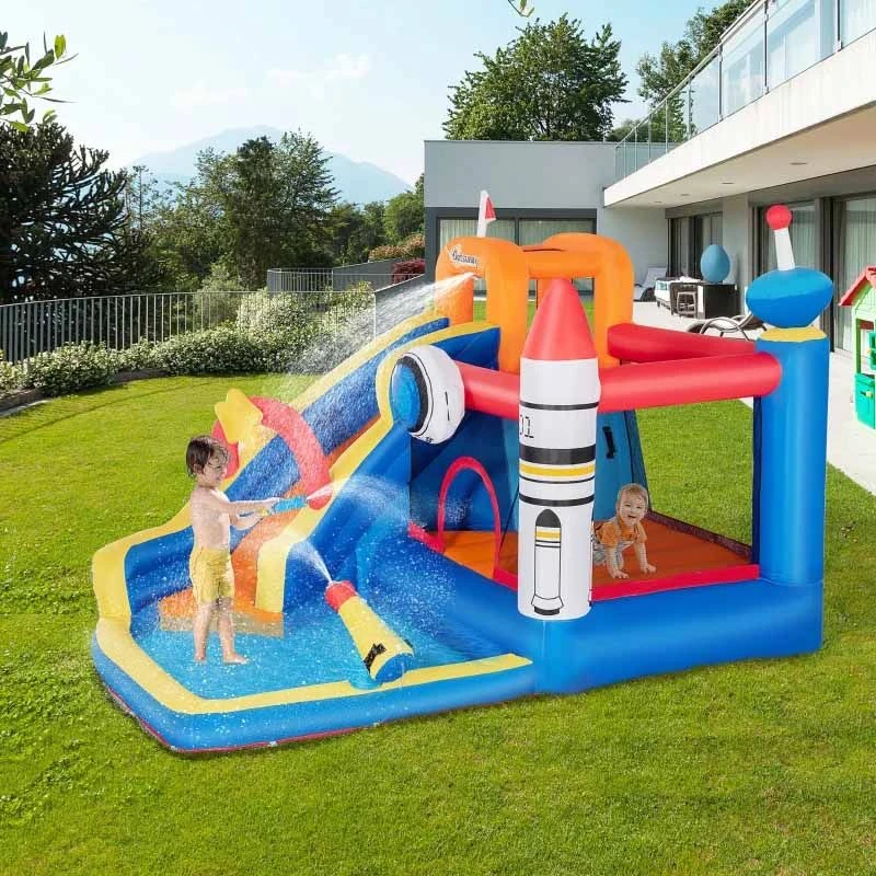 Outsunny 5 In 1 Kids Inflatable Bouncy Castle - 342-051V70 - Image 8