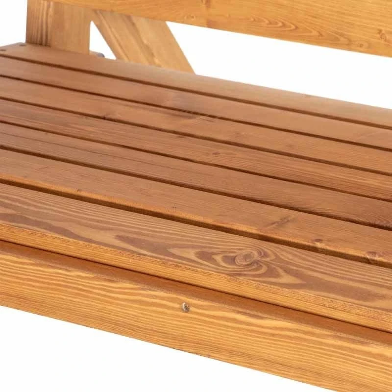 Outsunny 2 Seater Pine Wood Garden Swing Chair - Brown - 84A-218 - Image 10