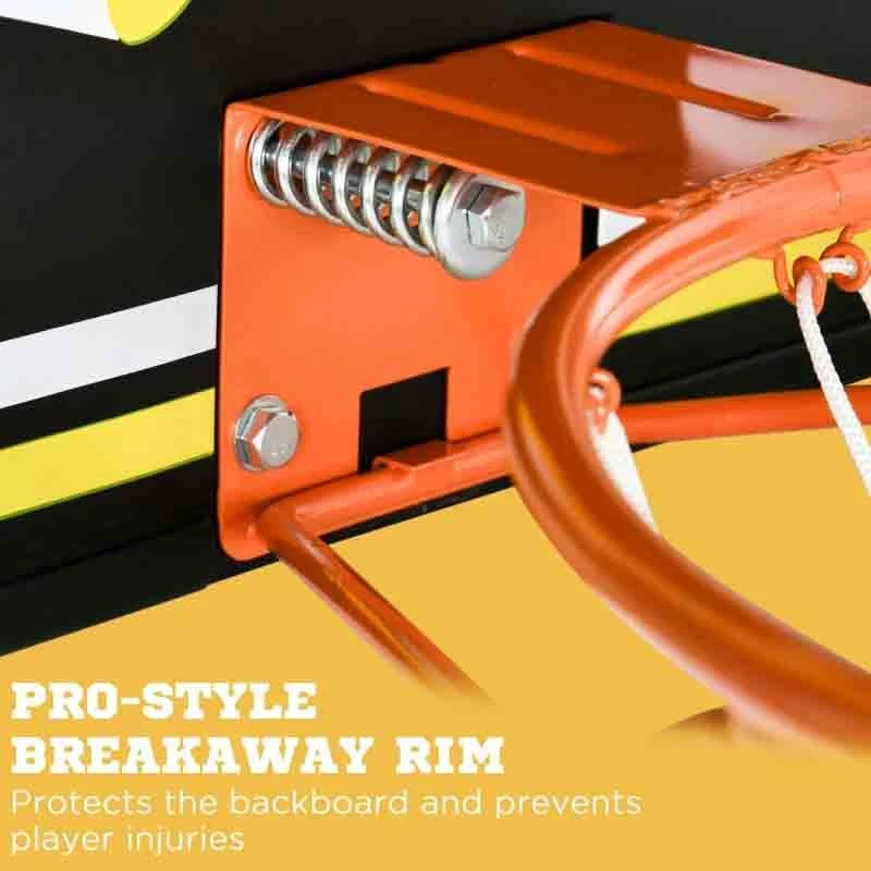 SPORTNOW Wall Mounted Basketball Hoop - Black/Yellow - A61-034V00OG - Image 7