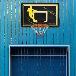 SPORTNOW Wall Mounted Basketball Hoop - Black/Yellow - A61-034V00OG