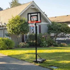 SPORTNOW Portable Basketball Hoop With Backboard - Black/Orange - A61-037V00BK
