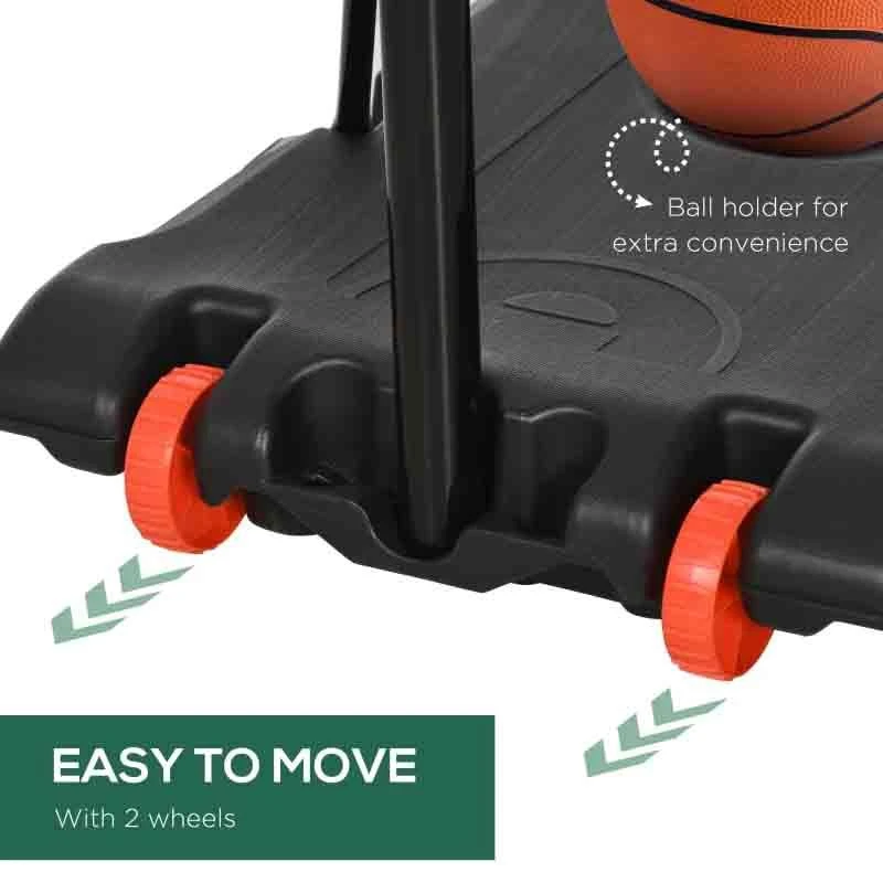SPORTNOW Portable Basketball Hoop With Backboard - Black/Red - A61-041V00RD - Image 9