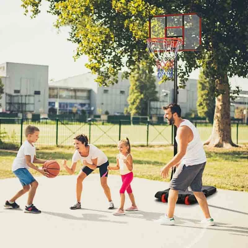 SPORTNOW Portable Basketball Hoop With Backboard - Black/Red - A61-041V00RD - Image 2