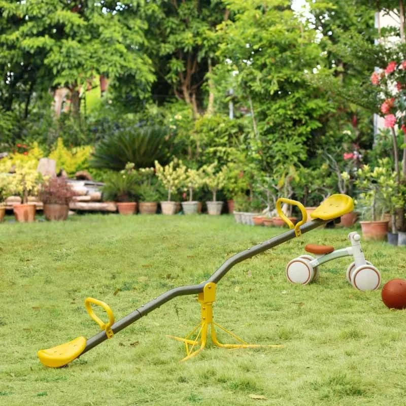 Outsunny 360° Rotating Seesaw For Kids - Yellow - 344-006YL - Image 7