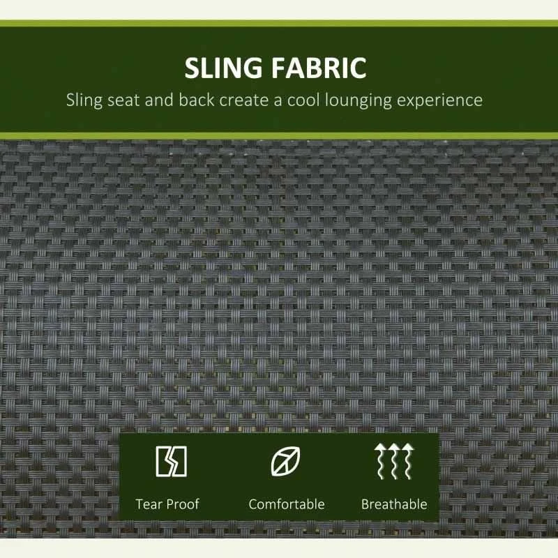 Outsunny 2 Seater Curve Swing Chair With Canopy - Beige / Black - 84A-214 - Image 8