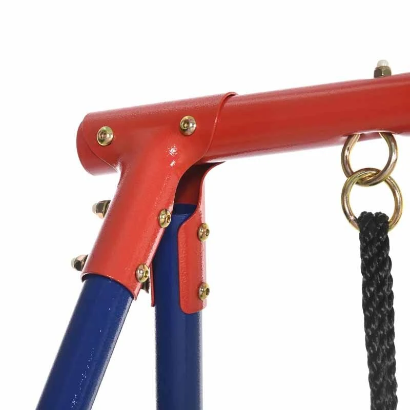 Outsunny 6 In 1 Metal Garden Swing Set For Kids - Red / Blue - 344-053V00DB - Image 10