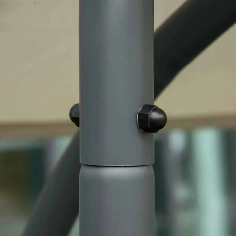 Outsunny 2 Seater Curve Swing Chair With Canopy - Beige / Black - 84A-214 - Image 9